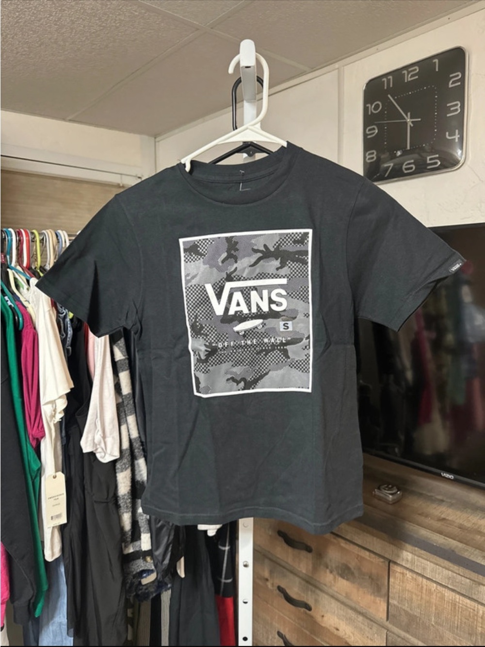 Vans Kids Black Graphic Logo Tee NWOT